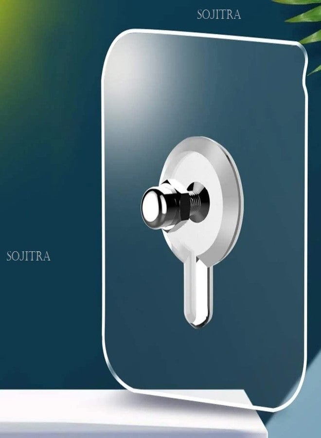 SOJITRA Adhesive Nails Hooks for Wall Without Drilling, Stainless Steel Screw Hooks, Heavy Duty Strong Nail Free Hanging, Kitchen Accessories Items (Transparent, Pack of 10) - Image 1